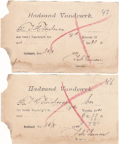 Vand afregning af 1901